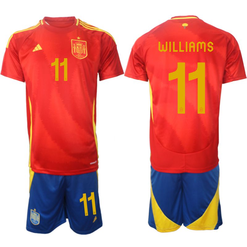 Men 2024-2025 Season Spain home red #11 Soccer Jersey